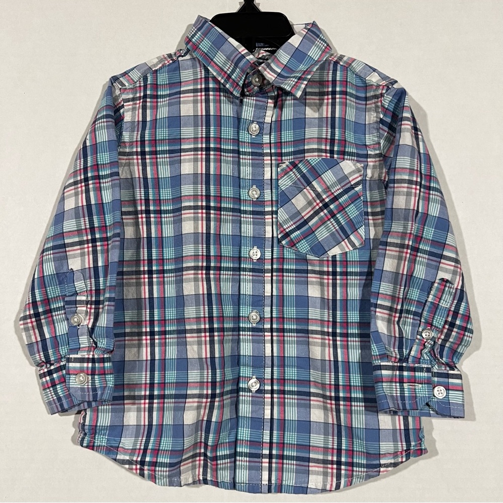 Boys Toddler 2T 1989 Place Plaid Long Sleeve Button Down Shirt